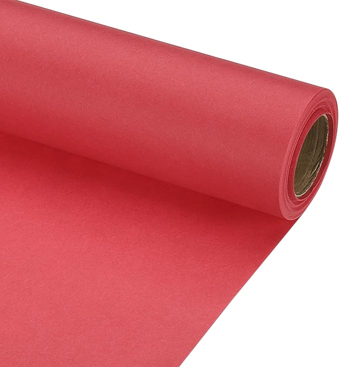 PATIKIL Wrapping Paper, 12" x 300"(25') 70 GSM Craft Paper Roll Kraft Packing Paper for Poster Bulletin Board, Gift Wrapping, Red