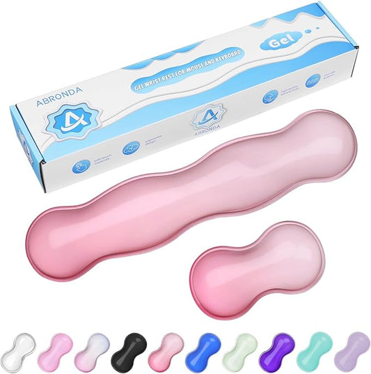 Gel Wrist Rest for Keyboard and Mouse, Wrist Rest for Keyboard, Mouse Wrist Support, Pain Relief, Cool Touch, Non-Skid, Keyboard and Mouse Wrist pad Set