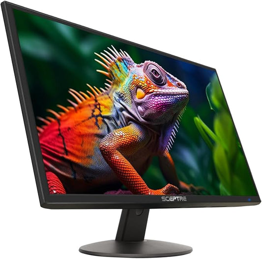 Sceptre 24-inch Prime Monitor Thin 1080p LED Monitor 99% sRGB 2x HDMI VGA Build-in Speakers, Machine Black (E248W-19203R 2025 Series)