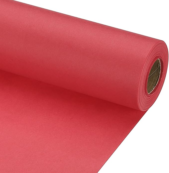 PATIKIL Wrapping Paper, 15" x 600"(49') 70 GSM Craft Paper Roll Kraft Packing Paper for Poster Bulletin Board, Gift Wrapping, Red