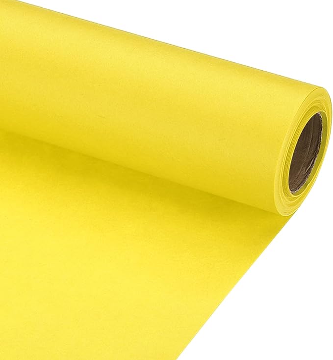 PATIKIL Wrapping Paper, 15" x 300"(25') 70 GSM Craft Paper Roll Kraft Packing Paper for Poster Bulletin Board, Gift Wrapping, Yellow