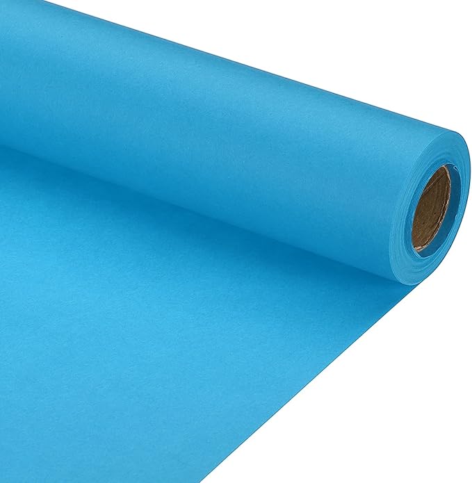 PATIKIL Wrapping Paper, 12" x 394"(33') 70 GSM Craft Paper Roll Kraft Packing Paper for Poster Bulletin Board, Gift Wrapping, Light Blue