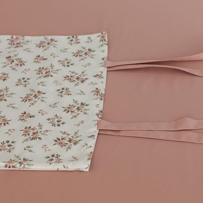 Vintage Floral White Comforter Set King Vibrant Colors Garden Flower Leaves Comforter Set for Girls Women Floral Botanical Pink Comforter Set 1 Flower Comforter with 2 Bow Ties Pillowcases All Season