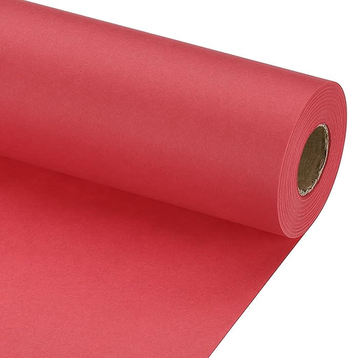 PATIKIL Wrapping Paper, 20" x 700"(59') 70 GSM Craft Paper Roll Kraft Packing Paper for Poster Bulletin Board, Gift Wrapping, Red