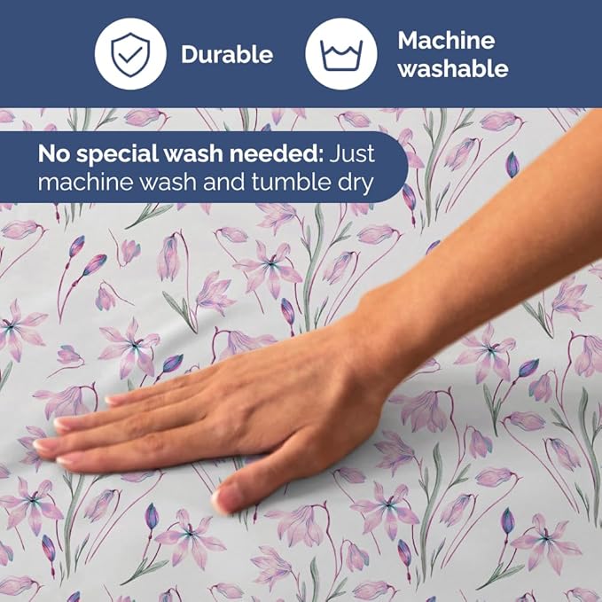 Floral Sheets - Pink Floral Bed Sheet Set - 1 Flat & 1 Fitted & 1 Pillowcase w/ Deep Pockets - Comfy, Wrinkle & Fade Free - Boho Botanical Bedding - Ultra-Soft, Breathable & Cooling - Twin Size Set