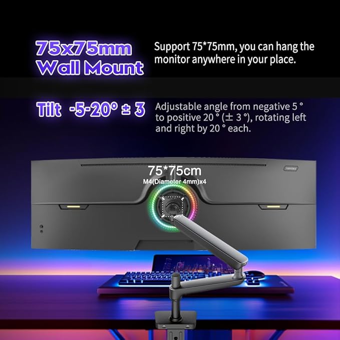 Viewedge 49" Curved Monitor Ultrawide Gaming 240Hz 1ms 32:9 5K 5120 x 1440P Computer Monitor, R1500, 110% sRGB, DisplayPort, HDMI,Support Crosshair and Wall Mount