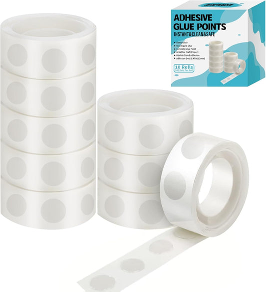 Skiennix Clear Balloon Glue Points - 1000 Removable Double-Sided Adhesive Dots for Crafts & Decorations