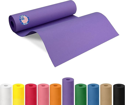 12" x 1200" (100 feet) Purple Kraft Paper Roll - USA-Made Quality Craft Paper for Gift Wrapping, Kids' Arts & Crafts, School Projects - 100% Recycled Natural Material 50lb Thickness by IDL Packaging