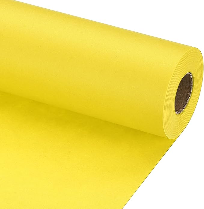 PATIKIL Wrapping Paper, 20" x 700"(59') 70 GSM Craft Paper Roll Kraft Packing Paper for Poster Bulletin Board, Gift Wrapping, Yellow