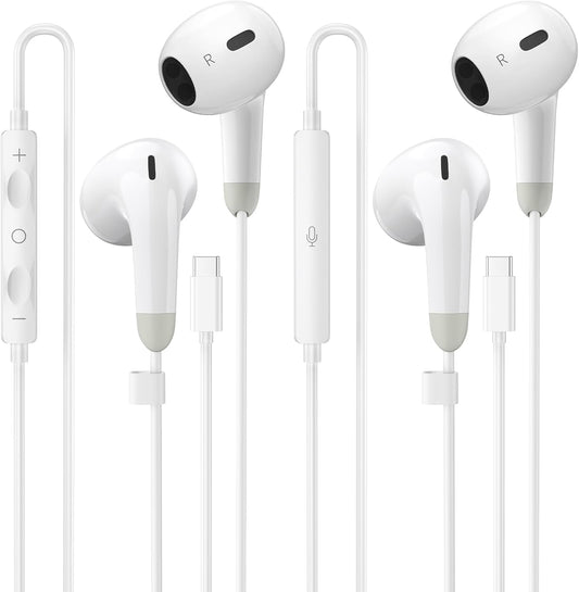 USB C Headphones - Wired Earbuds with Microphone & Remote | Noise Isolating for iPhone 15/16/17 Pro Max, iPad Pro, Galaxy S23/S24/S25