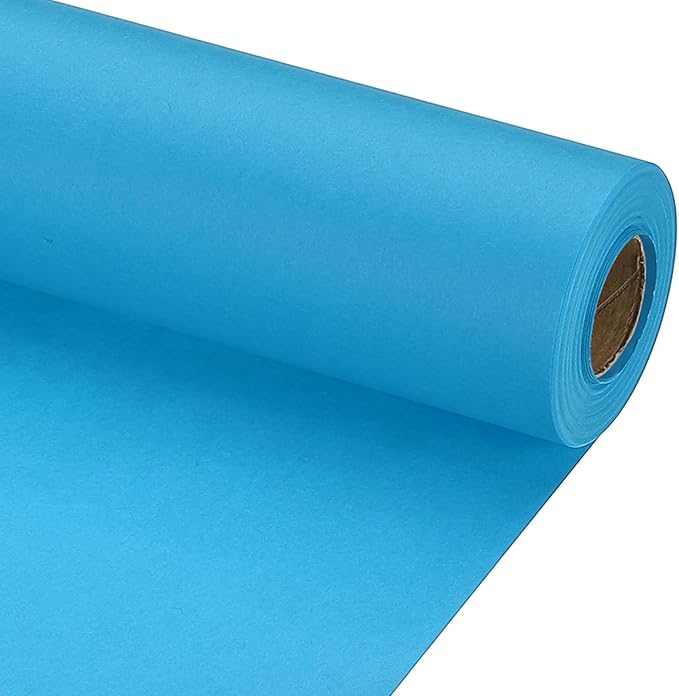 PATIKIL Wrapping Paper, 15" x 600"(49') 70 GSM Craft Paper Roll Kraft Packing Paper for Poster Bulletin Board, Gift Wrapping, Light Blue