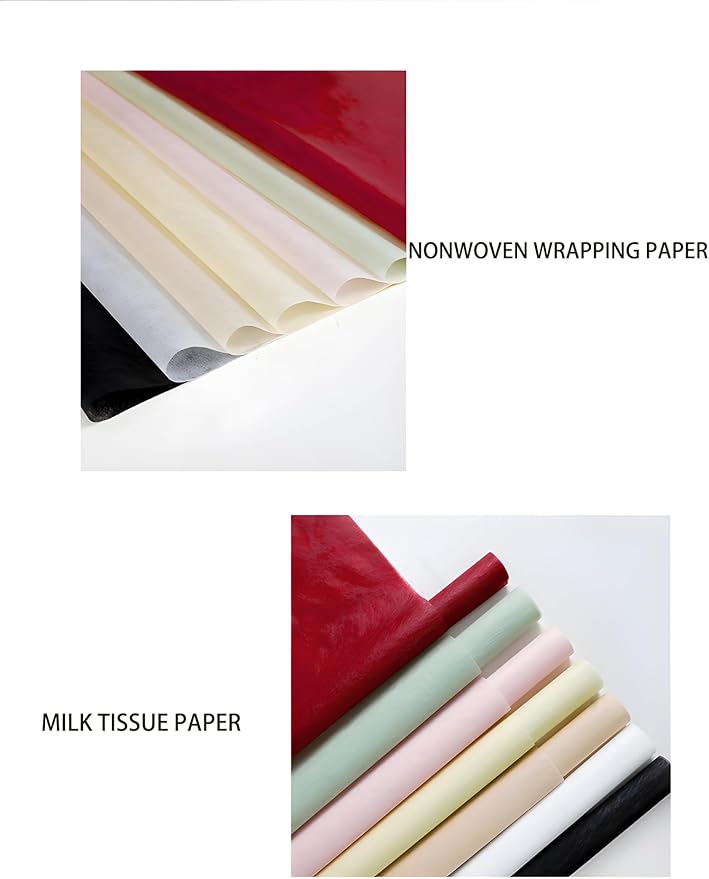 96 Sheets Tissue Flower Wrapping Paper Cotton Wrapping Flower Paper Withdrawable Lining Paper Non-woven Waterproof Floral Bouquet Wraps For Florist Packaging Arrangement (White)