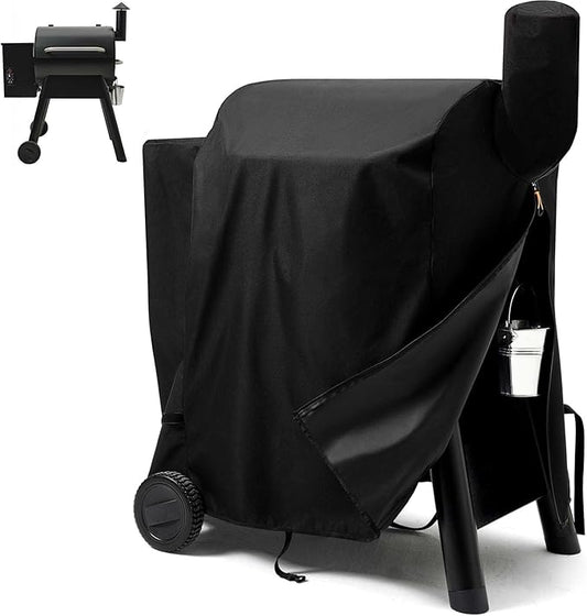 Pellet Grill Cover for Traeger Pro 22/575 Series with Waterproof Zipper, 600D Fade Resistant & Rip-Proof Smoker Fabric, Full-Length Grill Accessories for Century 22 and More (Cover Only)