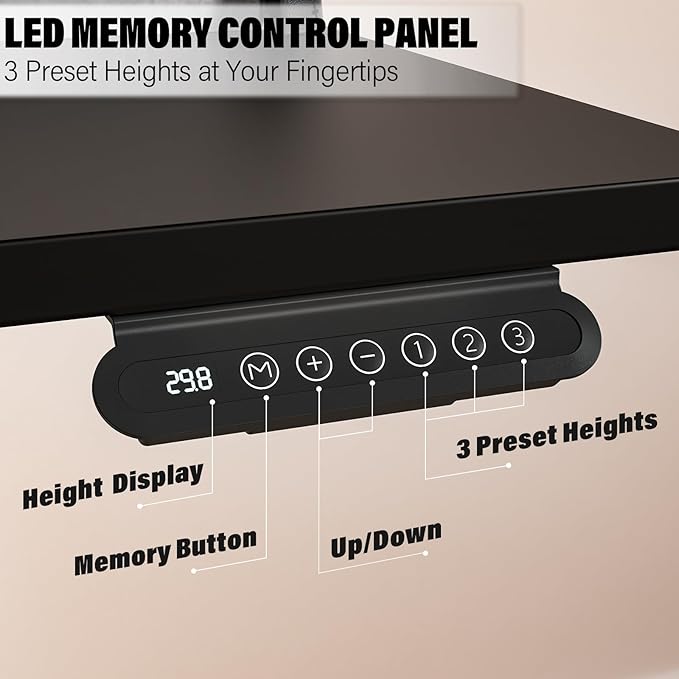 Electric Standing Desk with 4 Drawers 40''x 24'' Small Adjustable Height Sit to Stand Up Desk with Storage Shelf, C-Clamp Mount Compatible Black Home Office Desks Computer Desk Ergonomic Workstation