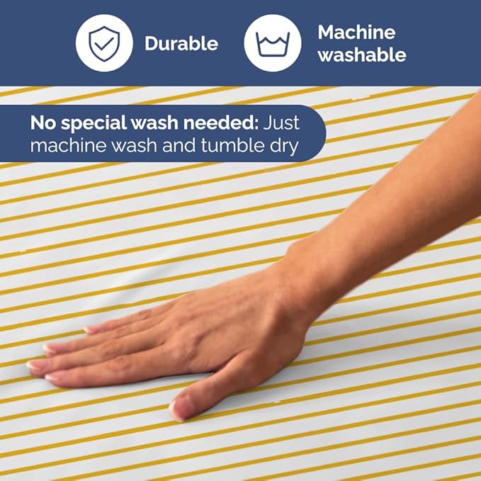 Yellow Striped Sheets - 1 Flat & 1 Fitted Sheet & 1 Pillowcase w/ Deep Pockets - Comfy, Wrinkle & Fade Resistant - Ultra-Soft, Cozy, Breathable and Cooling - Luxury Pinstripe Bedding - Twin Size