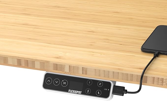 FLEXISPOT E6 Pro Oval Leg Dual Motor 3 Stages Bamboo Electric Standing Desk 72x30 Inch Whole-Piece Board Height Adjustable Electric Sit Stand Up Desk (Black Frame + Bamboo Curved Desktop)
