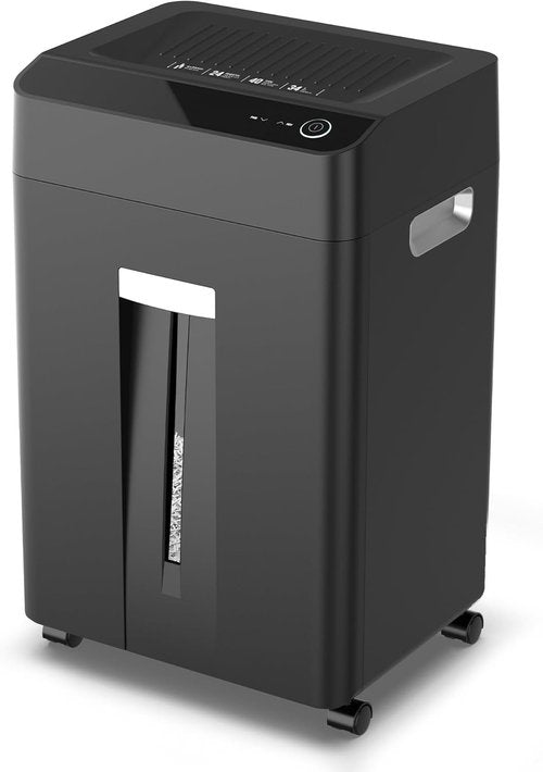 Locksworth Heavy Duty Paper Shredder - 24-Sheet Cross-Cut | P-4 Security, 8.9 Gal Bin for Office Use