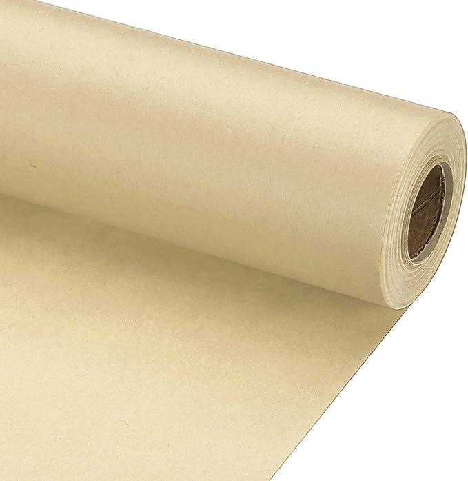 PATIKIL Wrapping Paper, 15" x 600"(49') 70 GSM Craft Paper Roll Kraft Packing Paper for Poster Bulletin Board, Gift Wrapping, Brown