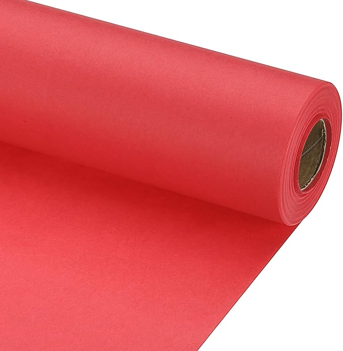 PATIKIL Wrapping Paper, 20" x 600"(49') 70 GSM Craft Paper Roll Kraft Packing Paper for Poster Bulletin Board, Gift Wrapping, Bright Red