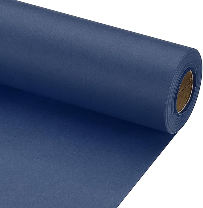 PATIKIL Wrapping Paper, 15" x 600"(49') 70 GSM Craft Paper Roll Kraft Packing Paper for Poster Bulletin Board, Gift Wrapping, Navy Blue