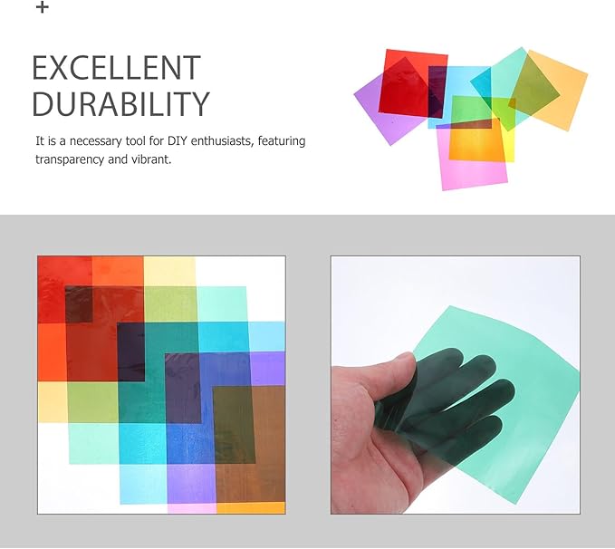 Hoement 84 Sheets Square Colored Cellophane Sheets for Crafts DIY Wrapping Transparent Decorative Paper for Candy Packaging and Creative Projects