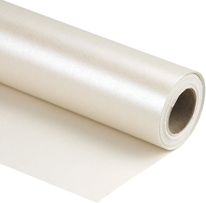 RUSPEPA Off White Matte Wrapping Paper-81.5 Sq Ft-Solid Color Pearly-lustre Paper Perfect for Wedding, Birthday, Christmas, Baby Shower -30Inch X 32.8Feet