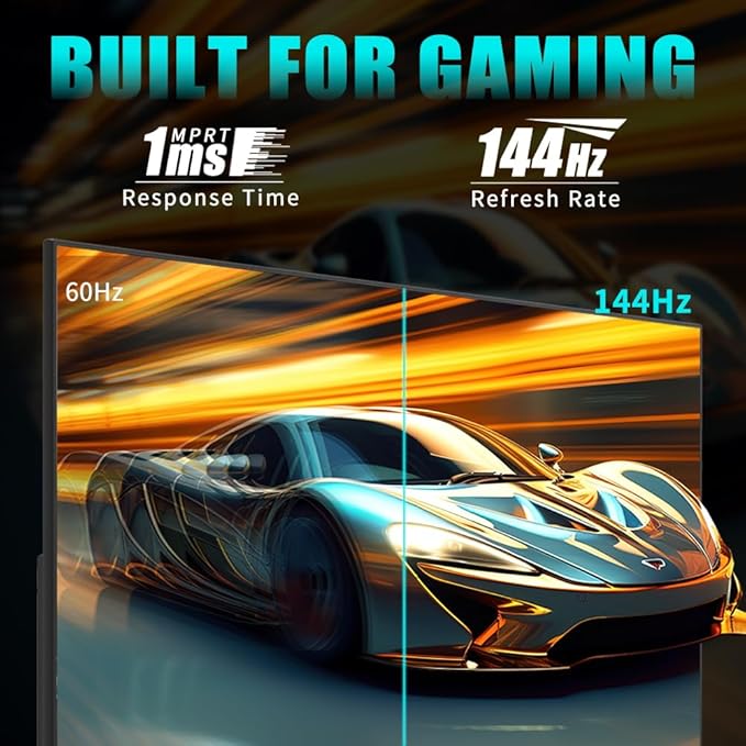Viewedge Gaming Monitor 24 Inch FHD 144hz, IPS 1ms 1080p Computer Monitor with 110% sRGB, Bluelight Filter, HDMI & VGA Port, Support Wall Mount