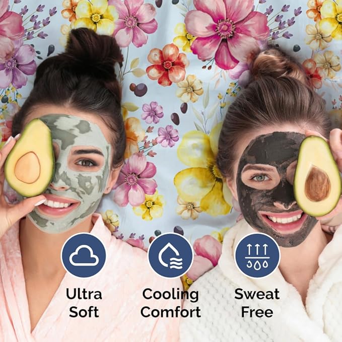 Floral Sheets - Watercolor Floral Bed Sheet Set - 1 Flat, 1 Fitted & 1 Pillowcase w/ Deep Pockets - Wrinkle & Fade Free - Boho Botanical Bedding - Ultra-Soft, Breathable and Cooling - Twin Size