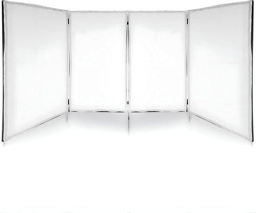 Pyle DJ Booth Foldable Cover Screen - Portable Event Facade with Stretchable Material | 48"x24.2"x46" White
