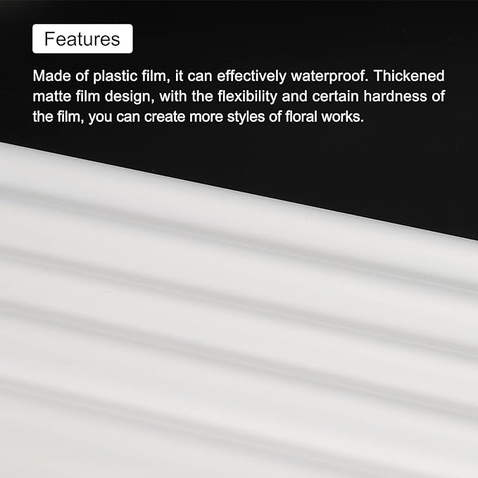 MECCANIXITY 10 Pcs Flower Wrapping Paper Pure White 22.8"x22.8" Waterproof for Florist Bouquet Supplies, DIY Crafts, Gift/Gift Box Packaging