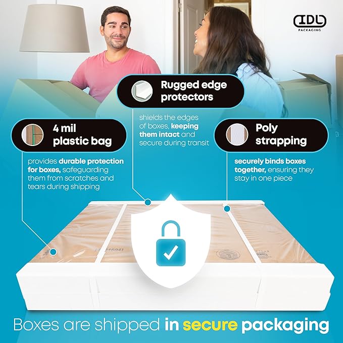 Medium Moving & Shipping Boxes 14"L x 11"W x 3"H (25-Pack) - Extra Strength 200 lb vs Regular - Corrugated Packaging Boxes, Made in USA - Medium Box - Cardboard Packing Box by IDL Packaging