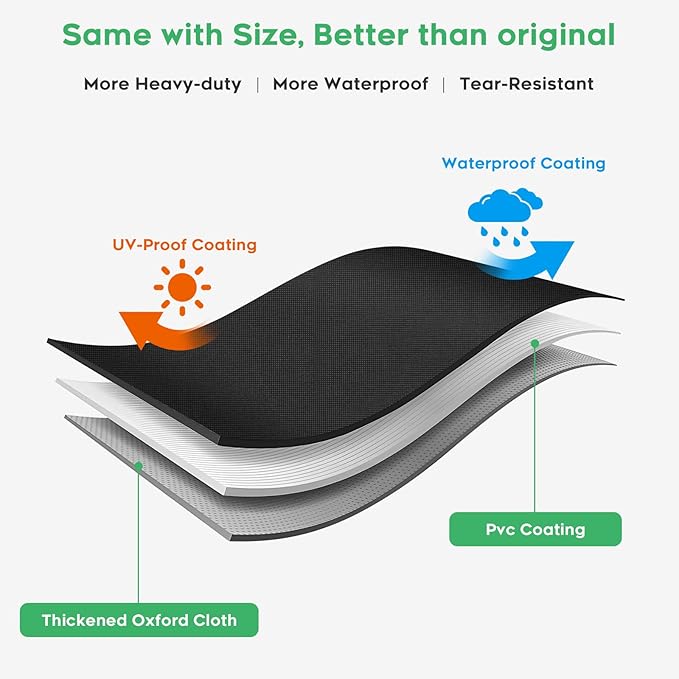 EZ-DONGTENG Heavy-Duty 600D Waterproof BBQ Grill Cover fits for Weber Searwood XL 600 Pellet Grill，3400146 Weber Searwood XL 600 Cover, Black
