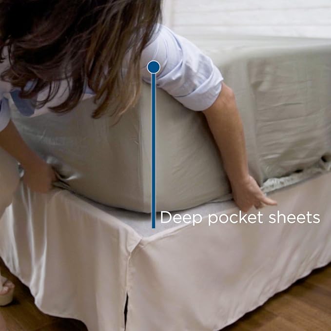 MyPillow Giza Dreams Bed Sheets, 100% Certified Giza Egyptian Cotton, Deep Pocket, Sateen Weave [Full, Blue Green Floral]