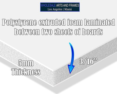 Foam Board 18x24 - 25 Pack Acid-Free Foam Core Sheets | 3/16 Inch Thick White Poster Boards