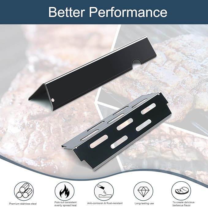 Flavorizer Bars,Heat Deflectors,Grill Burner and Grill Grid for Weber Genesis II E-410, S-410, LX E-440, S-440 (Porcelain Steel, 66030 * 7+ES/410 * 4+66790 * 4+66097 * 3)