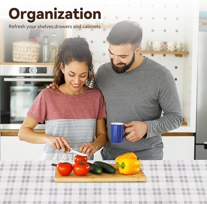 Drawer Shelf Liner for Kitchen Cabinets, Non Adhesive Slip Resistant Shelf Paper Easy to Clean, Strong Grip Thickened Waterproof Washable Mats for Pantry Shelves Cupboard Dresser(Grey, 24 in x 10 FT)