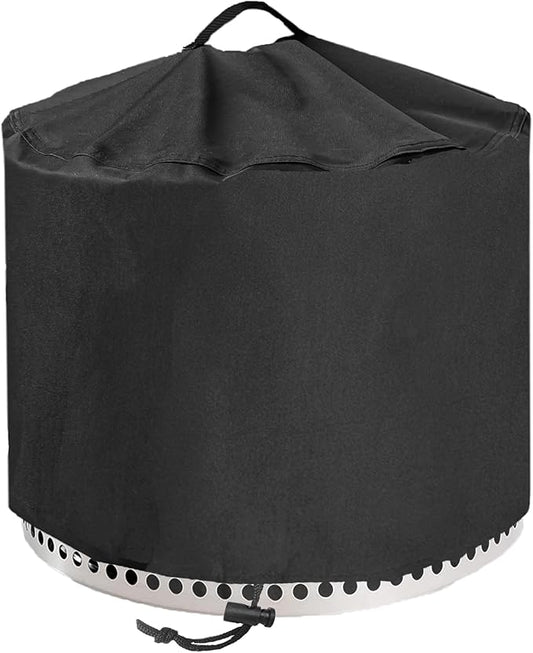 YOWDUTY Round Fire Pit Cover for Solo Stove Yukon 27 Inch, Waterproof Heavy Duty 600D Material Fire Pit Cover for 27" Solo Stove Yukon Series Firepit,Round 28" D x 18" H