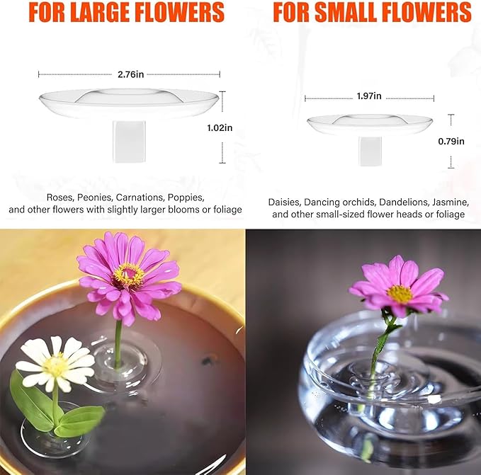 2025 Creative Floating Flower Arrangement Holder, Clear Acrylic Floral Bowl Stem Holder, DIY Floating Centerpiece Bouquet Holders, PVC Flower Float for Weddings, Parties & Fish Tanks (20, L)