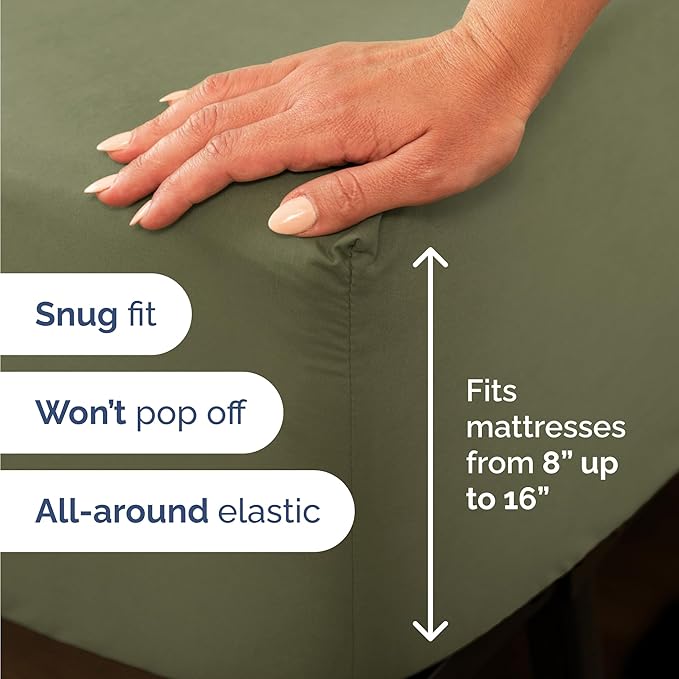 Twin Size 3 Piece Sheet Set - Comfy Breathable & Cooling Bed Sheets Set - Hotel Luxury Bedding for Women, Men, Kids, Teens, Boys & Girls - Deep Pockets, Soft and Wrinkle Free - Oeko-Tex - Sage Green