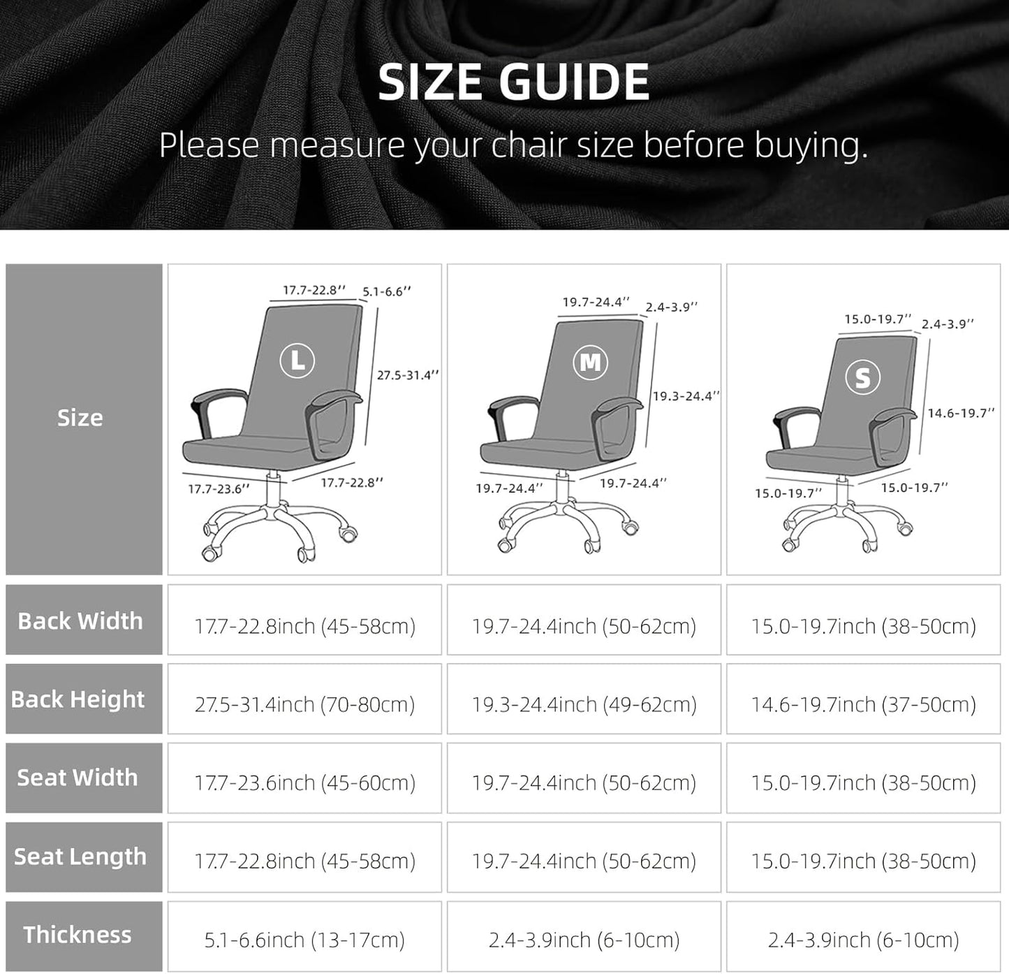 Skiennix Elastic Computer Chair Cover - Durable Zipper, Washable & Protective | Universal Fit for Pets