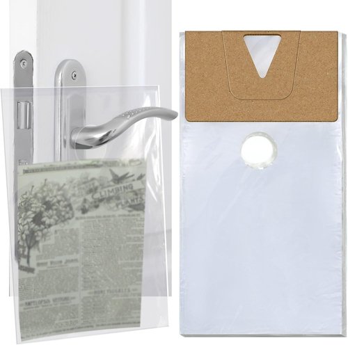 Henoyso Clear Door Hanger Bags - 1000 Pcs Waterproof Plastic for Flyers & Notices | 6 x 9 Inch