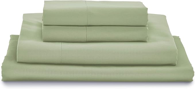 MyPillow Giza Dreams Bed Sheets, 100% Certified Giza Egyptian Cotton, Deep Pocket, Sateen Weave [King, Sage]