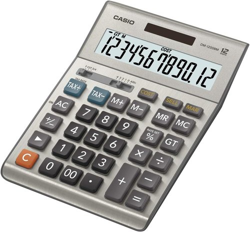 Casio DM-1200BM - Business Desktop Calculator with Cost/Sell/Margin Keys | Extra-Large 12-Digit Display for Office & Finance