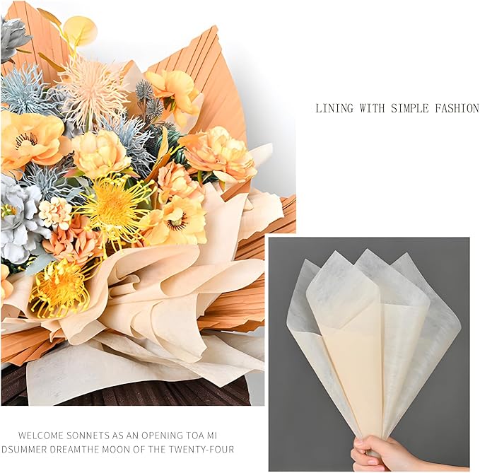 96 Sheets Tissue Flower Wrapping Paper Cotton Wrapping Flower Paper Withdrawable Lining Paper Non-woven Waterproof Floral Bouquet Wraps For Florist Packaging Arrangement (Black)