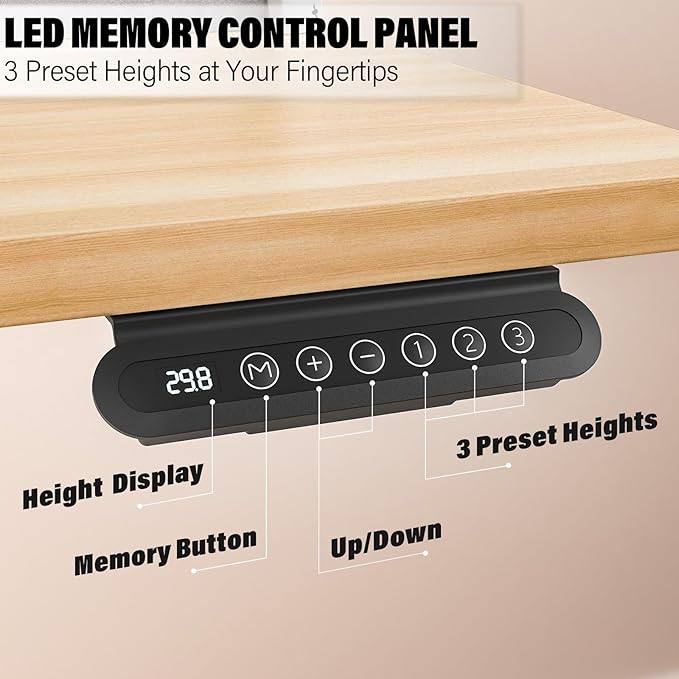 Electric Standing Desk with 4 Drawers 40''x 24'' Small Adjustable Height Sit to Stand Up Desk with Storage Shelf, C-Clamp Mount Compatible Black Home Office Desks Computer Desk Ergonomic Workstation