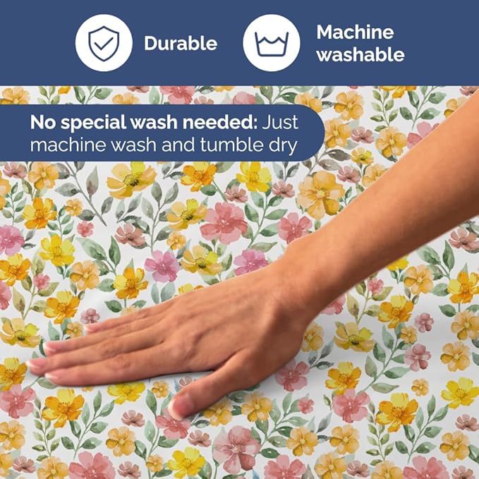 Floral Sheets - Watercolor Floral Bed Sheet Set - 1 Flat, 1 Fitted & 1 Pillowcase w/ Deep Pockets - Comfy, Wrinkle & Fade Free Boho Botanical Bedding - Ultra-Soft, Breathable & Cooling - Twin Size New