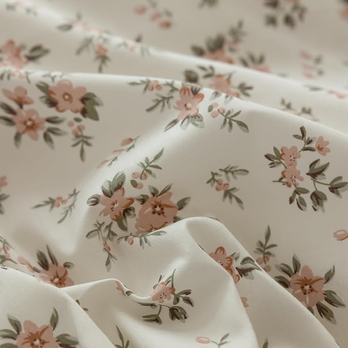 HighBuy 3 Piece Pink Floral Comforter Set Queen Size Luxury Vintage Floral Boho Comforter Set with 2 Bowknot Bow Tie Pillowcases Fluffy for Queen Bed,Soft Cozy Flowers Bedding Comforters Queen