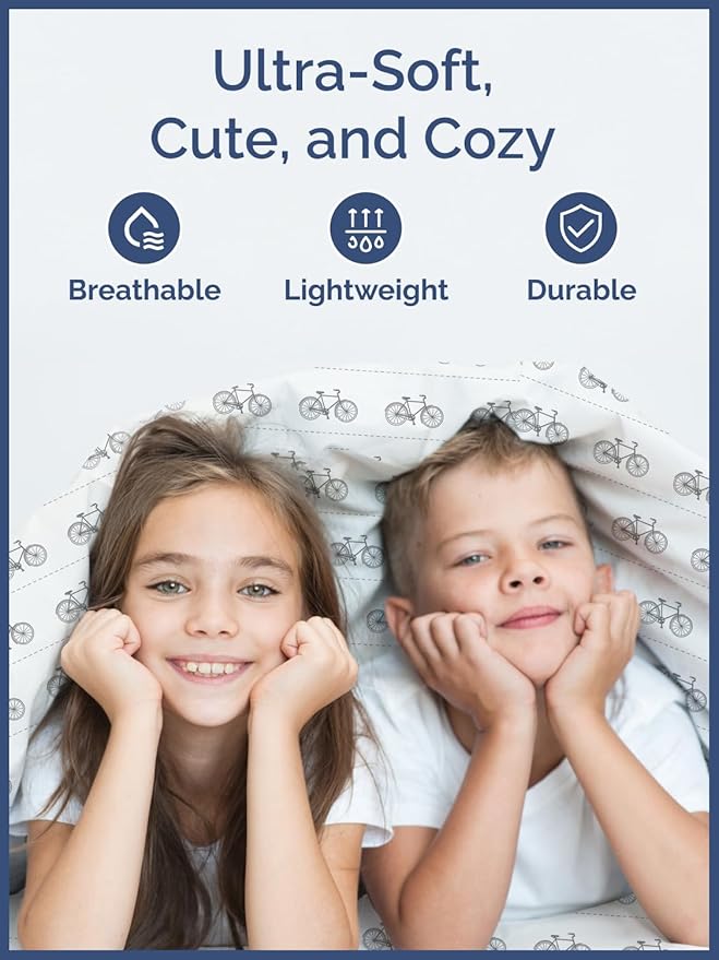 Kids Bikes Twin 3 Piece Sheet Set - Boys, Girls, Teens, Toddler - Easy Fit, Deep Pockets - Breathable, Hotel Quality Bedding Sheets - Machine Washable - Wrinkle Free - Cute, Cozy & Soft - CGK Linens