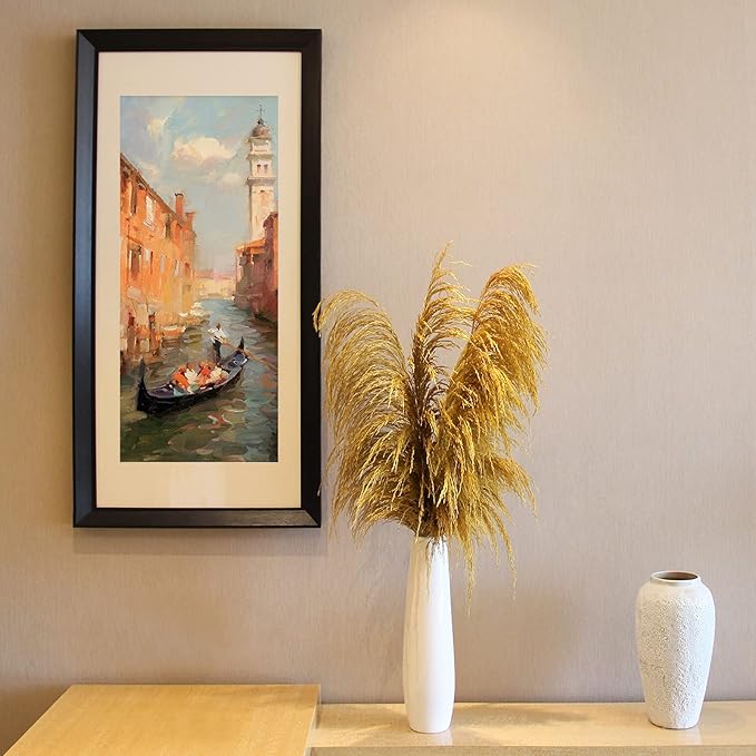 Pampas Grass Decor Tall,Long Pampas, Large Pompas Floral, Elegant Feather Flowers for Wedding Decorations, Living Room Decor (Natural Gold, 8pcs 31.5"(80cm))