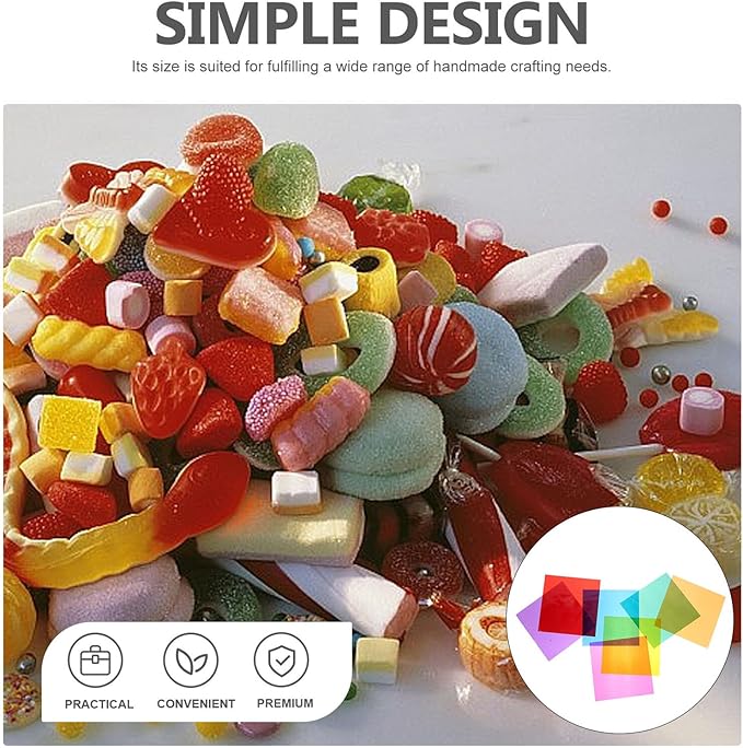 OATIPHO 84 Sheets Multi-colored Cellophane Paper Sheets Wrapping Cellophane for Candy DIY Crafts Anti-wear Material Creative Handmade Decorations
